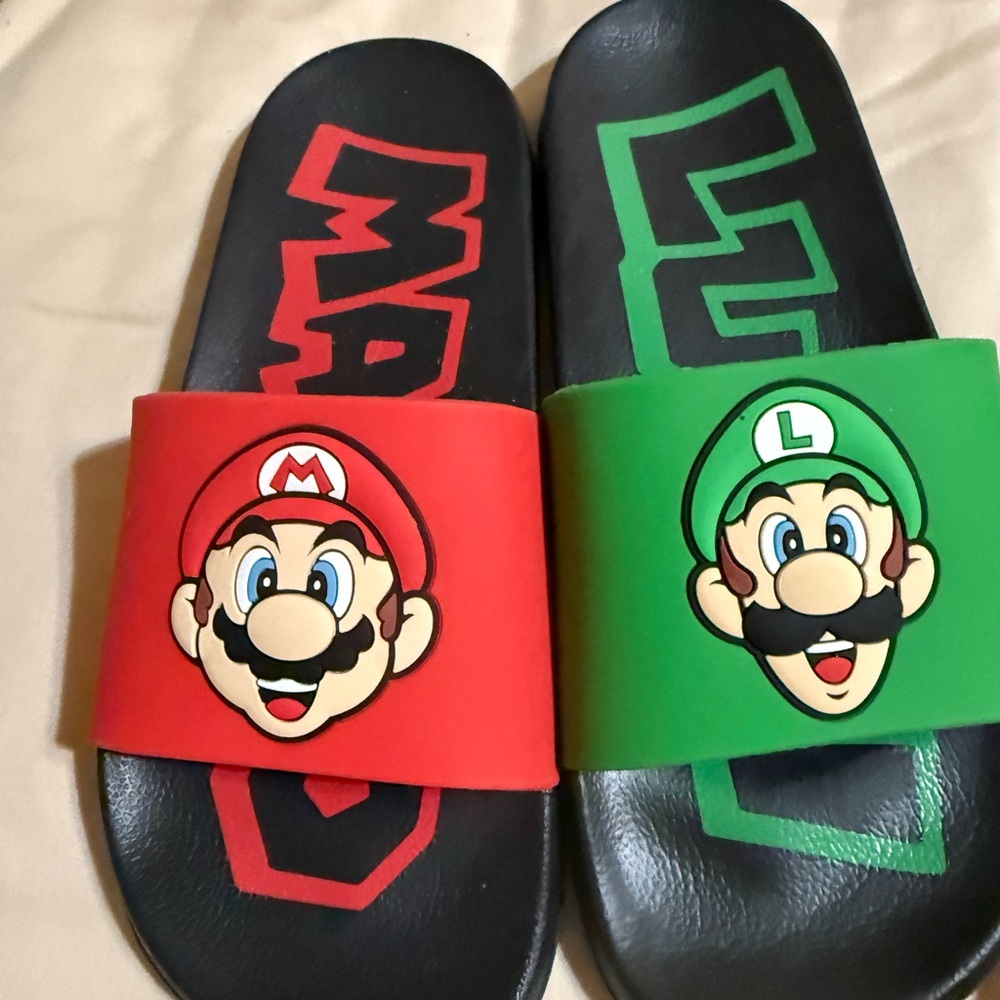 Super Mario and Luigi Slide Sandals